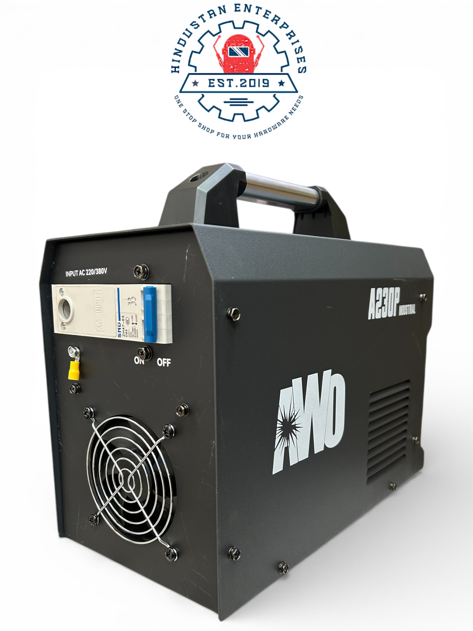 WO 230P Industrial dual phase welding machine capable of 220V and 440V input with digital display.